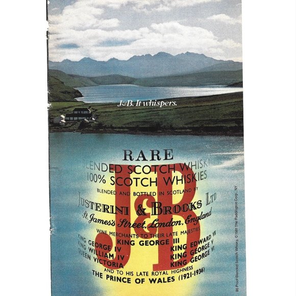 Justerini Brooks Scotch Whisky England AD 1980s Vintage Print Ad - Picture 1 of 2